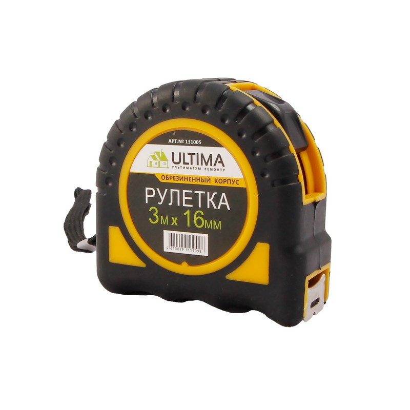 

Рулетка Ultima, 3 м х 16 мм, обрезиненный корпус 131005