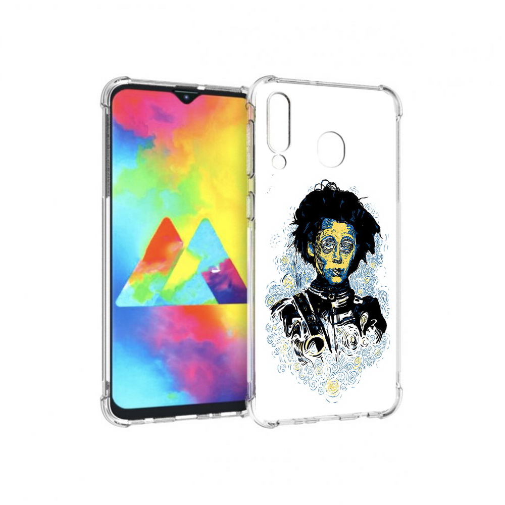 

Чехол MyPads Tocco для Samsung Galaxy M30 парень черно-белый абстракция (PT138437.525.535), Прозрачный, Tocco
