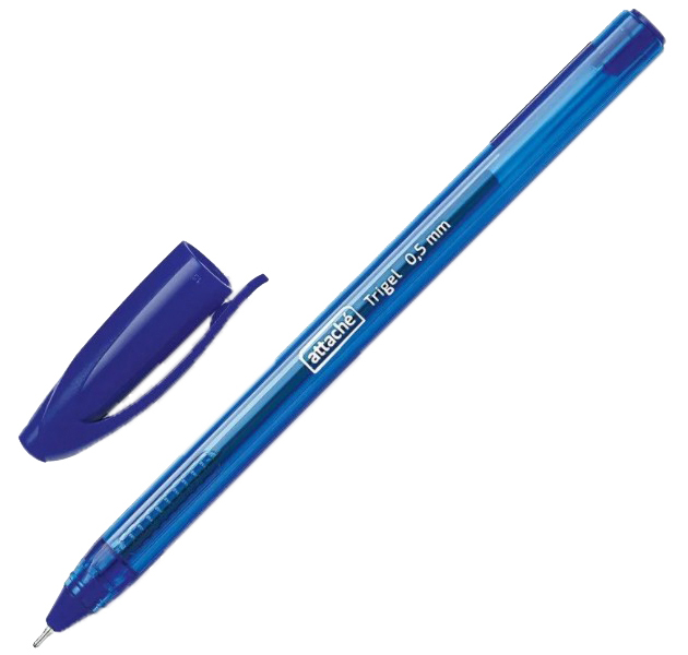 Ручка гелевая Attache Glide TrioGel 0,5мм, син, треуг, неавтом., 12шт/уп
