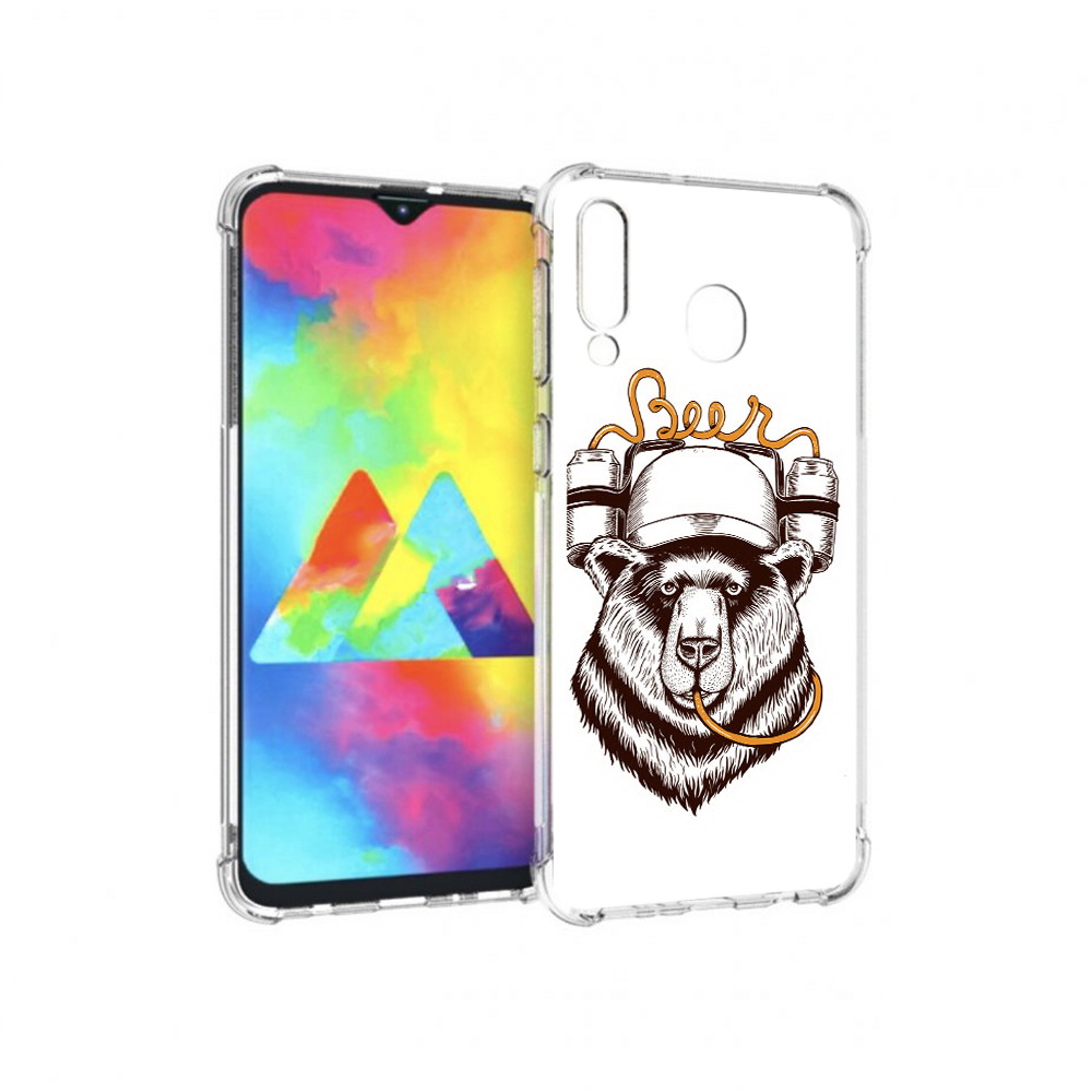 

Чехол MyPads Tocco для Samsung Galaxy M30 пивной медведь (PT138437.525.538), Прозрачный, Tocco