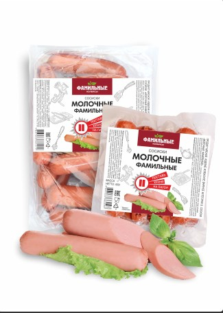 

Сосиски Фамильные Колбасы Молочные 1 кг