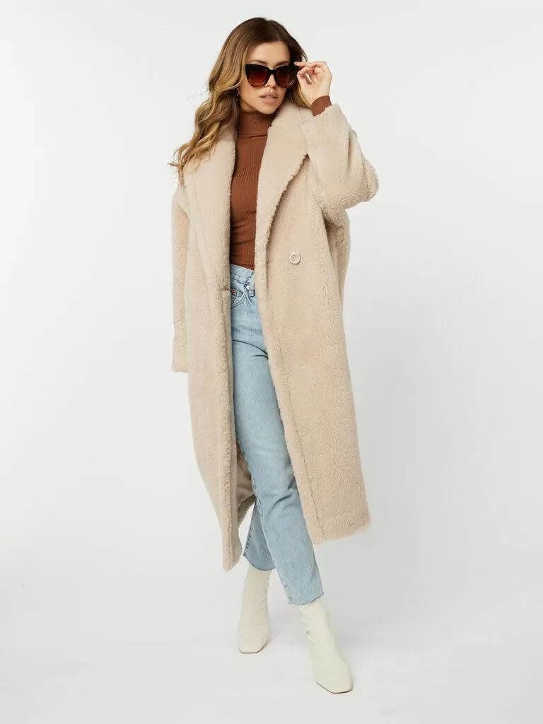 Шуба женская TOM KERLI TKW351WOPL бежевая 44RU