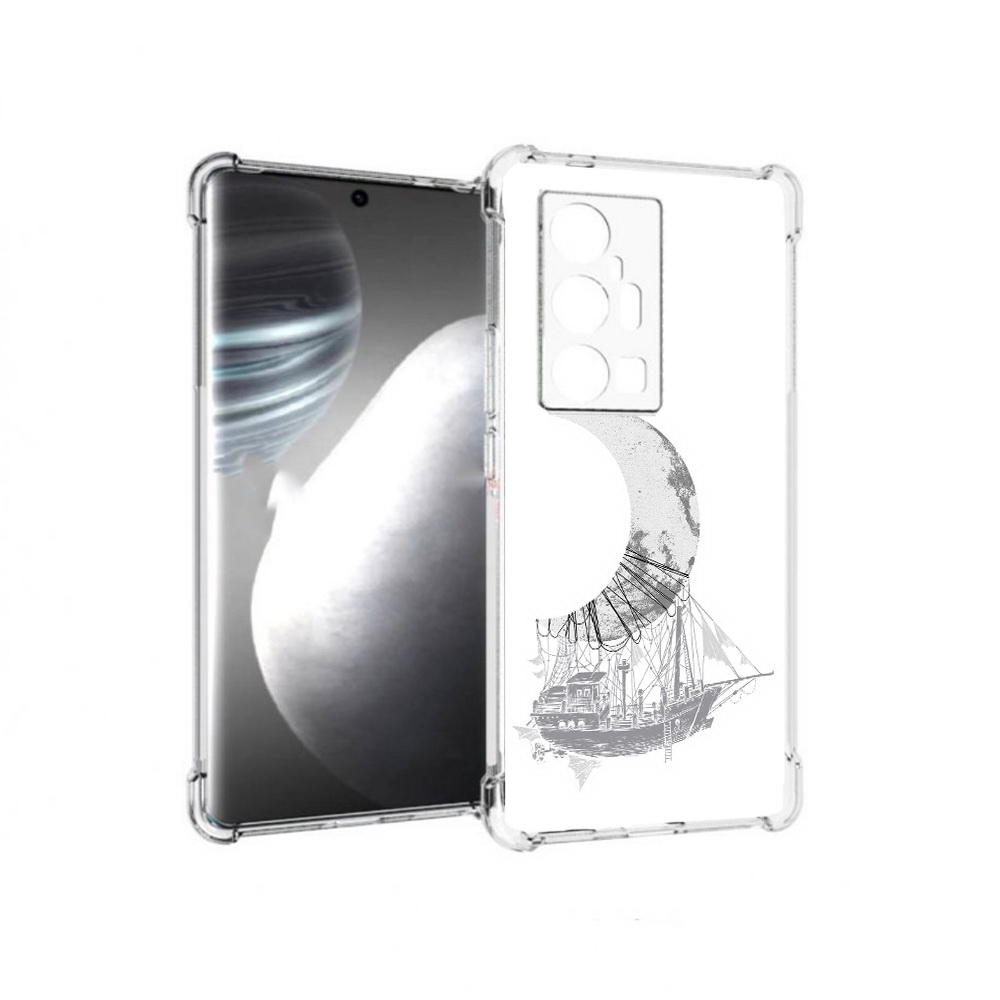 

Чехол MyPads Tocco для Vivo X7 Pro черно белый корабль полумесяц (PT227071.403.684), Прозрачный, Tocco