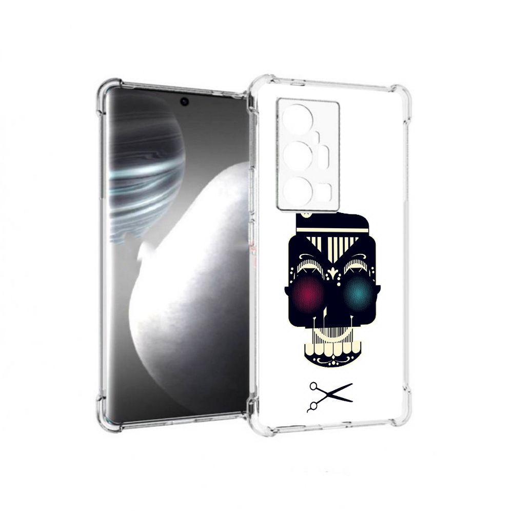 

Чехол MyPads Tocco для Vivo X7 Pro черно белый скелет с яркими глазами (PT227071.403.687), Прозрачный, Tocco