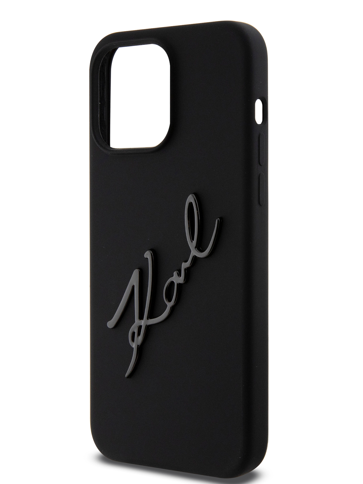 Чехол Karl Lagerfeld для iPhone 15 Pro Max с металлическим значком Autograph, черный