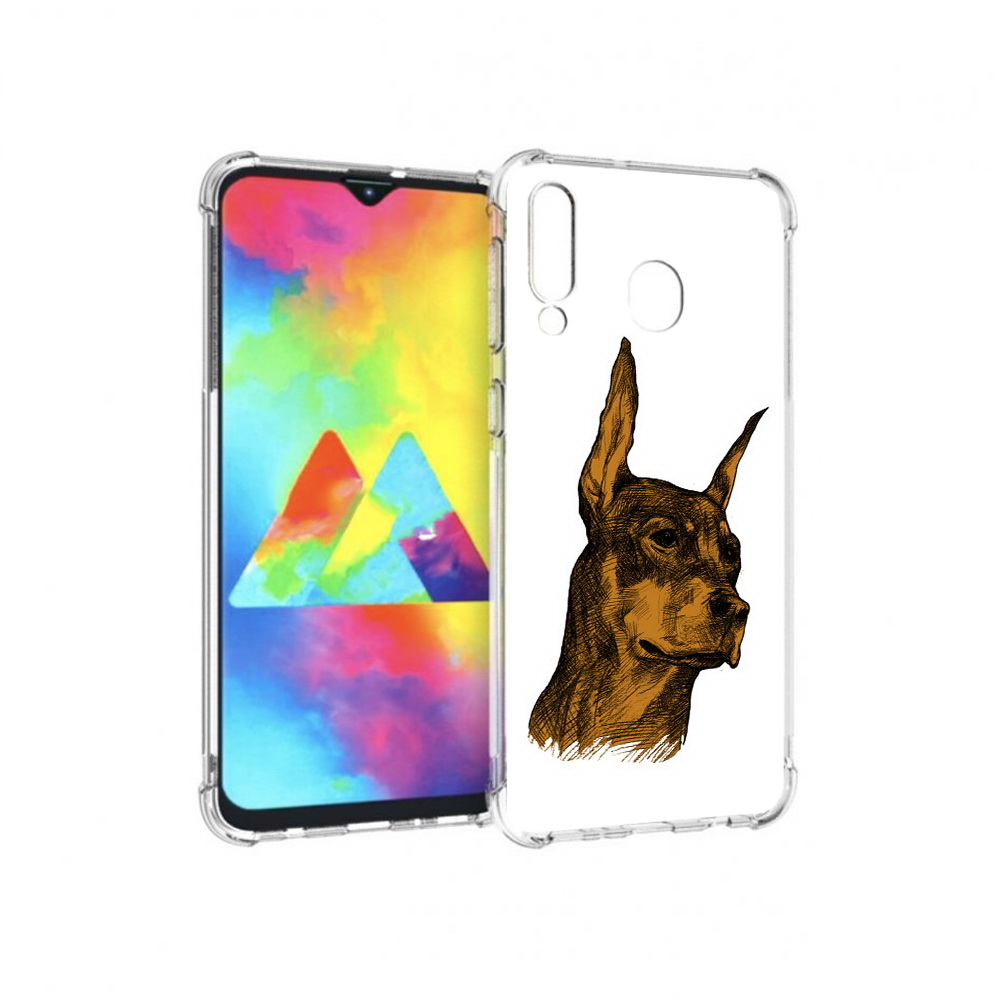 

Чехол MyPads Tocco для Samsung Galaxy M30 скетч доберман (PT138437.525.605), Прозрачный, Tocco