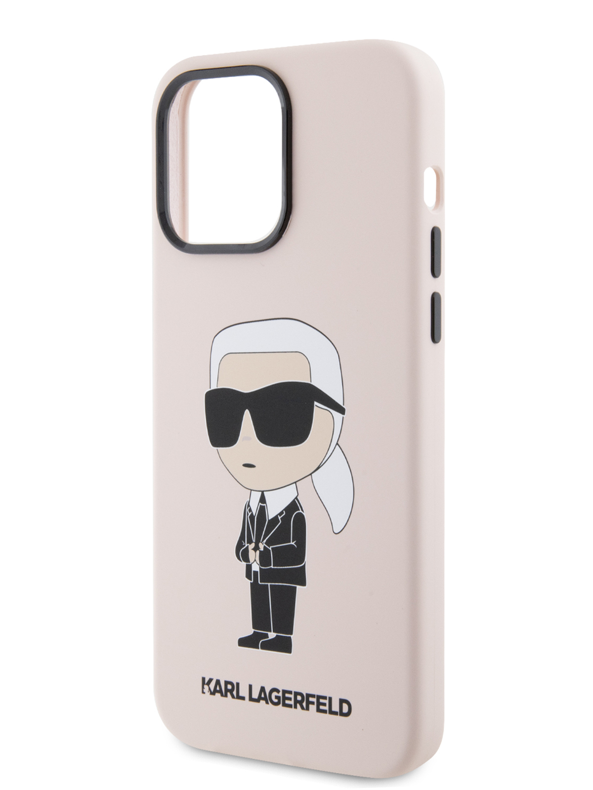 

Чехол Karl Lagerfeld для iPhone 15 Pro Max с эффектом Soft touch и принтом, розовый