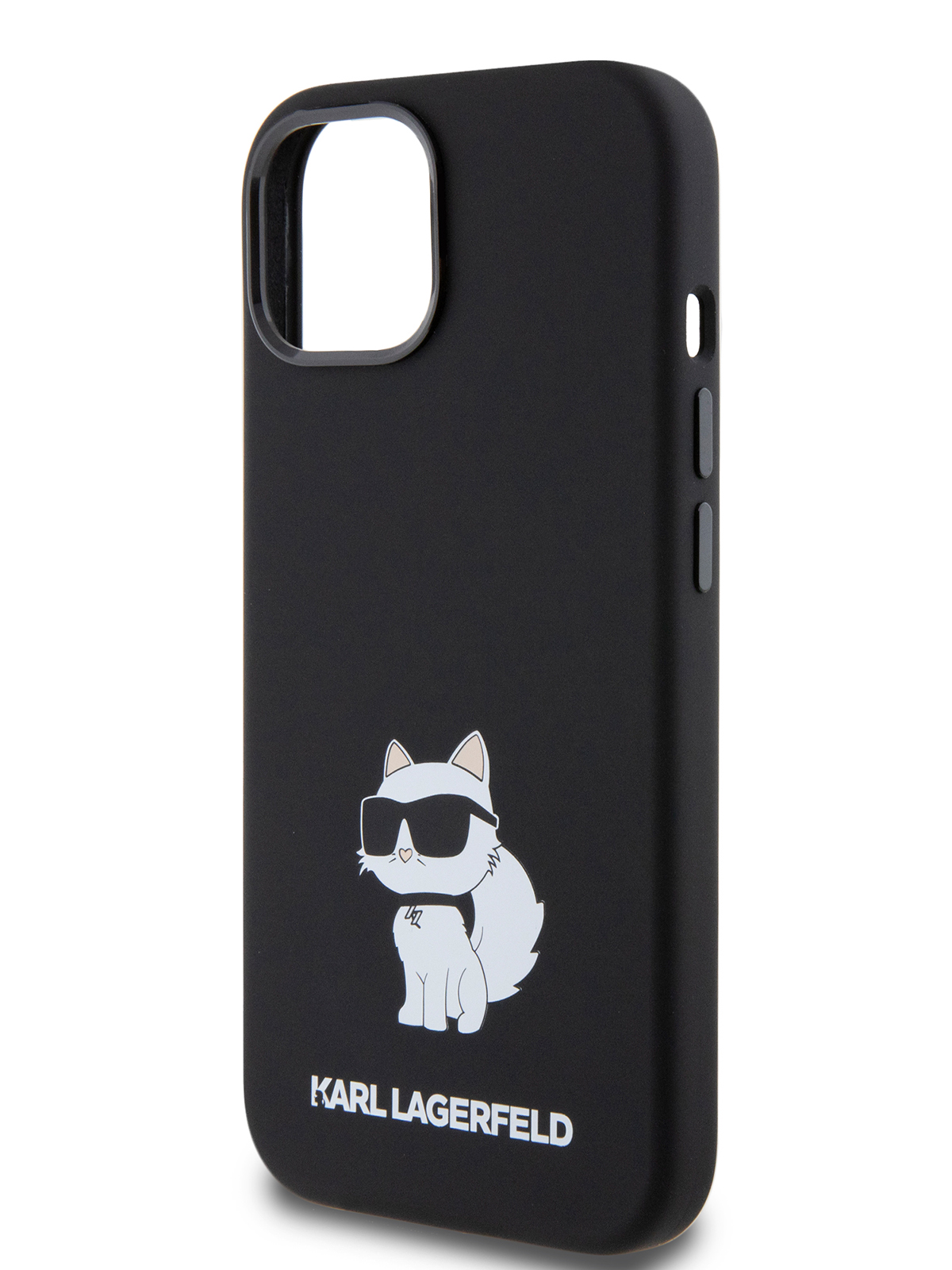 

Чехол Karl Lagerfeld для iPhone 15 силиконовый с эффектом Soft touch, черный