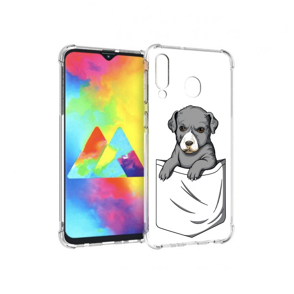 

Чехол MyPads Tocco для Samsung Galaxy M30 собачка в кармане (PT138437.525.611), Прозрачный, Tocco