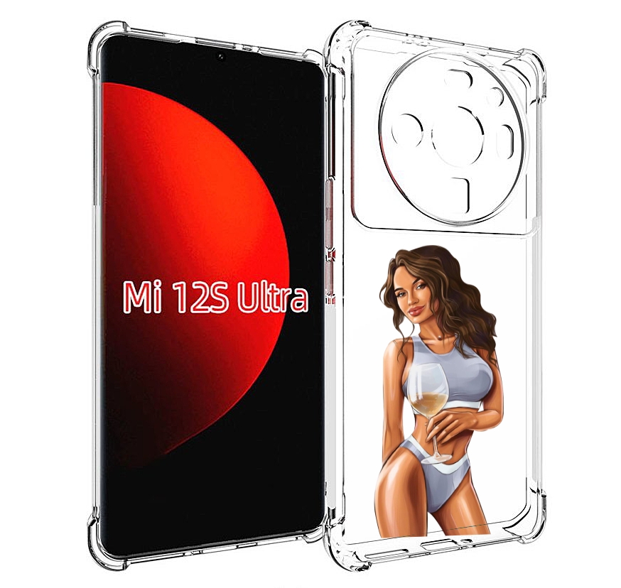 Чехол MyPads девушка-в-сером-купальнике- женский для Xiaomi 12S Ultra