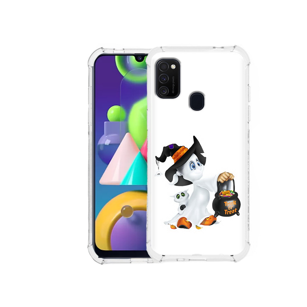 

Чехол MyPads Tocco для Samsung Galaxy M21 Маленький призрак (PT147110.591.113), Прозрачный, Tocco