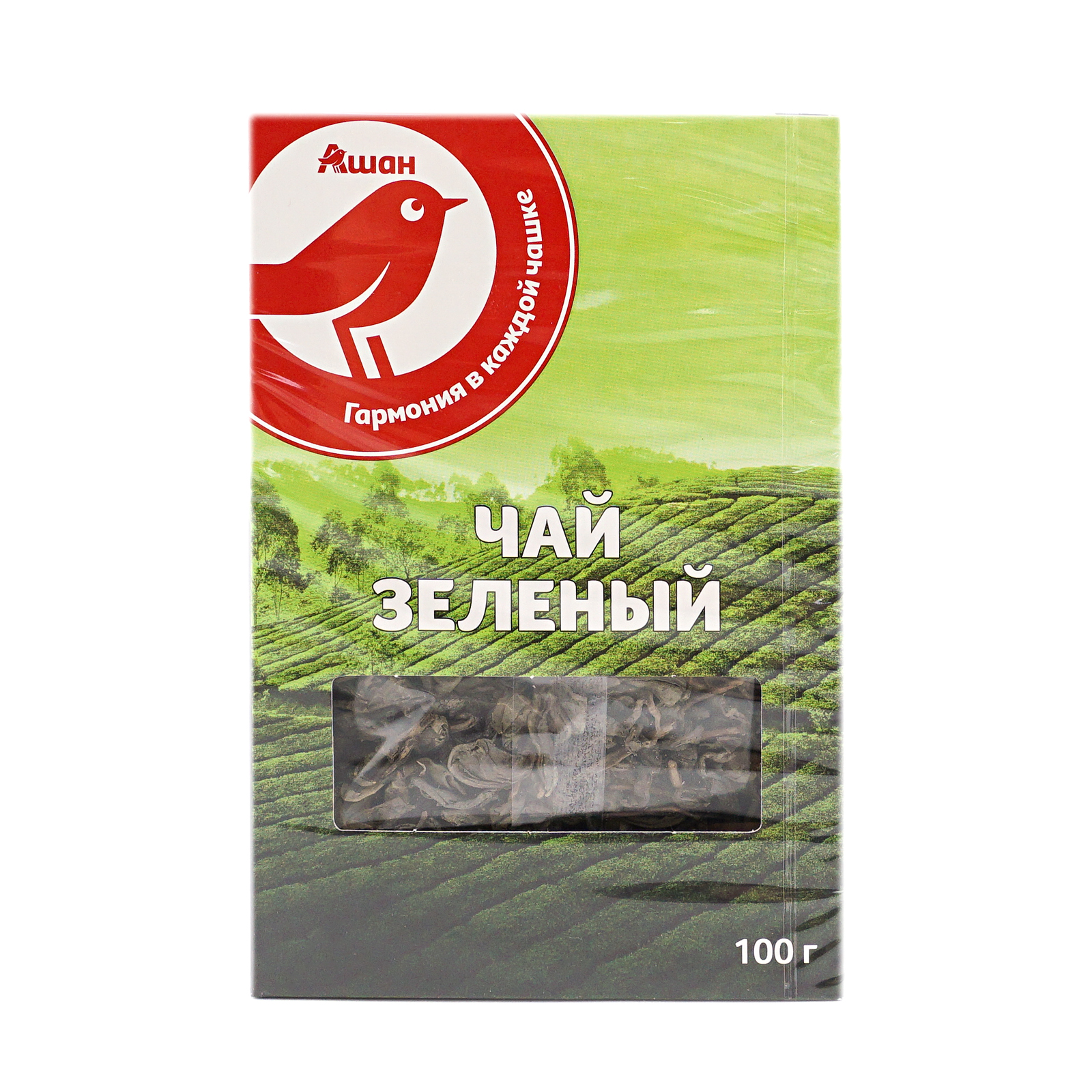Чай зеленый АШАН Красная птица листовой 100 г