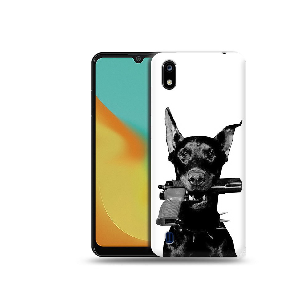 

Чехол MyPads Tocco для ZTE Blade A7 доберман с пистолетом (PT136477.473.331), Прозрачный, Tocco
