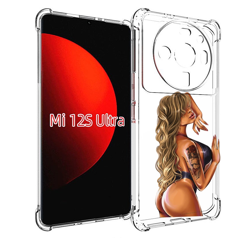 Чехол MyPads девушка-в-черном-кожаном-купальнике женский для Xiaomi 12S Ultra