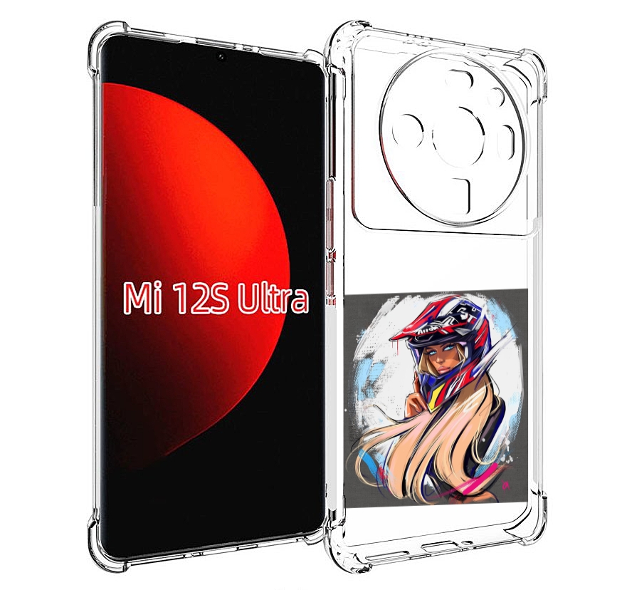

Чехол MyPads девушка-в-шлеме для Xiaomi 12S Ultra, Прозрачный, Tocco