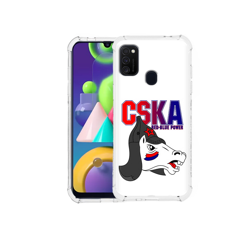 

Чехол MyPads Tocco для Samsung Galaxy M21 ФК ЦСК лошадка россия (PT147110.591.179), Прозрачный, Tocco