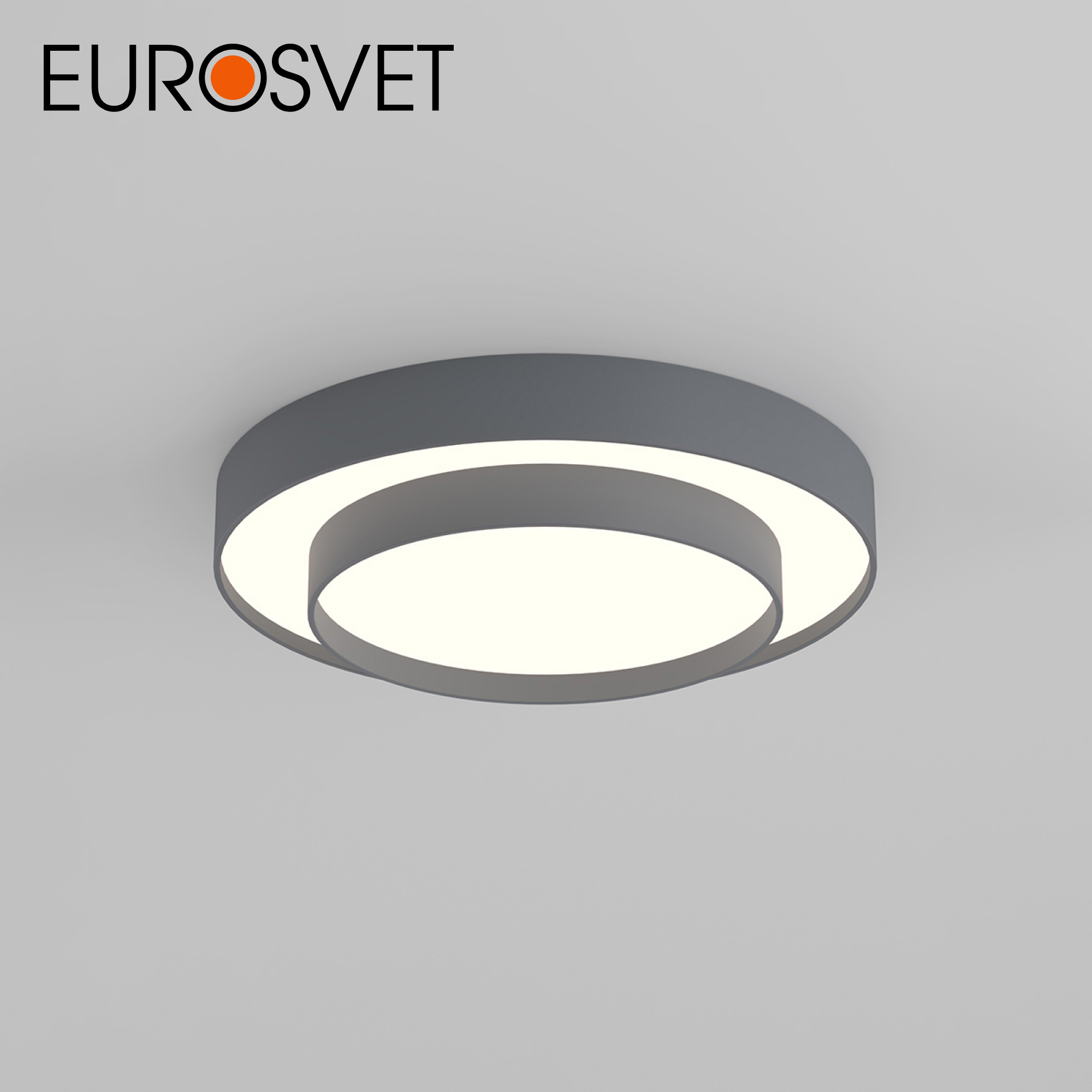 Потолочный светодиодный светильник с ПДУ Eurosvet Force 90330/2 серый