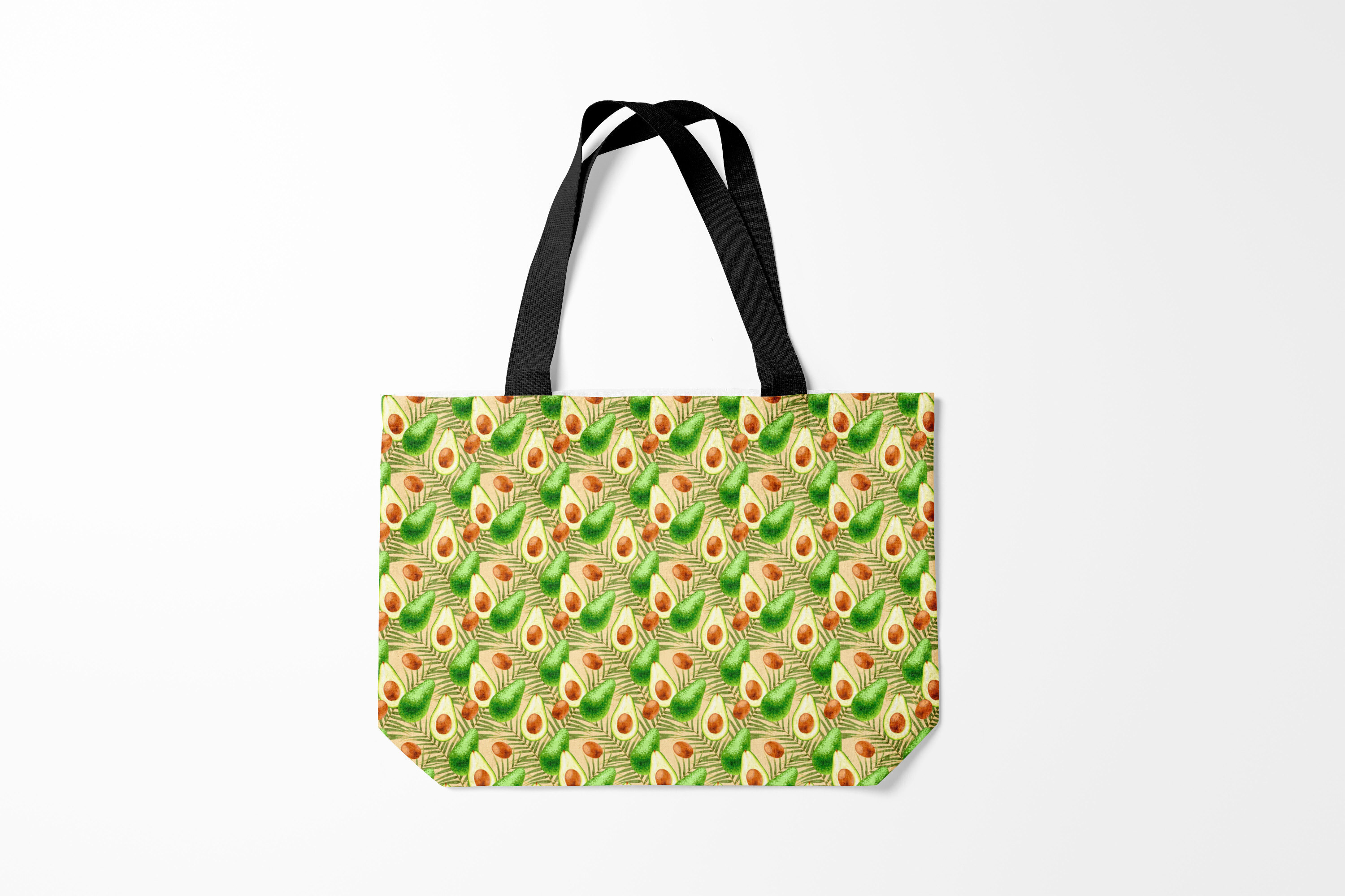 

Сумка шoппер унисекс Burnettie Vegan Веган Авокадо узор, бежевый, Vegan Веган Авокадо узор