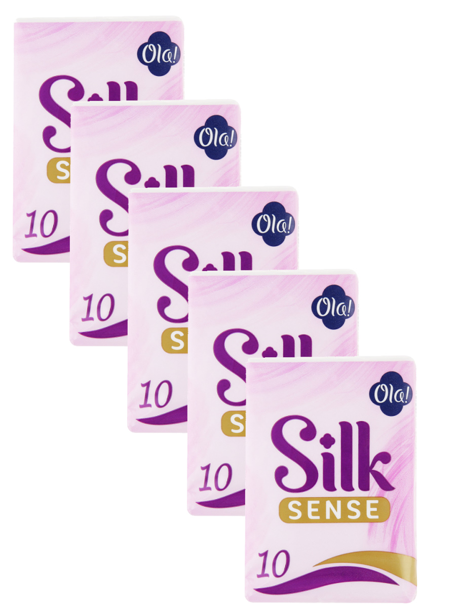 Комплект OLA! SILK SENSE COMPACT Платочки носовые бумажные 10 шт/упак.х 5 упак.