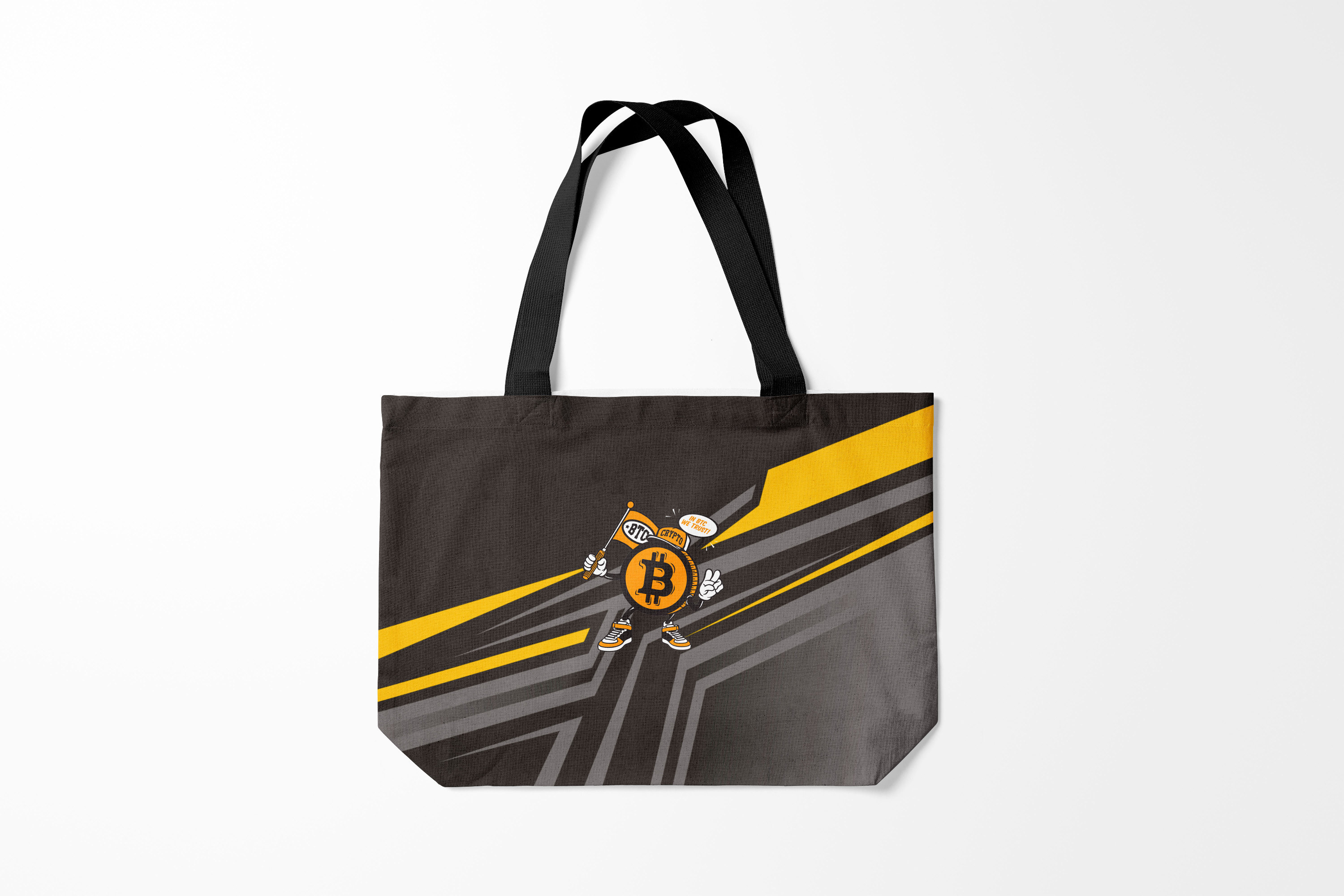 

Сумка шoппер унисекс Burnettie Urban Style BTC монета, черный, Urban Style BTC монета