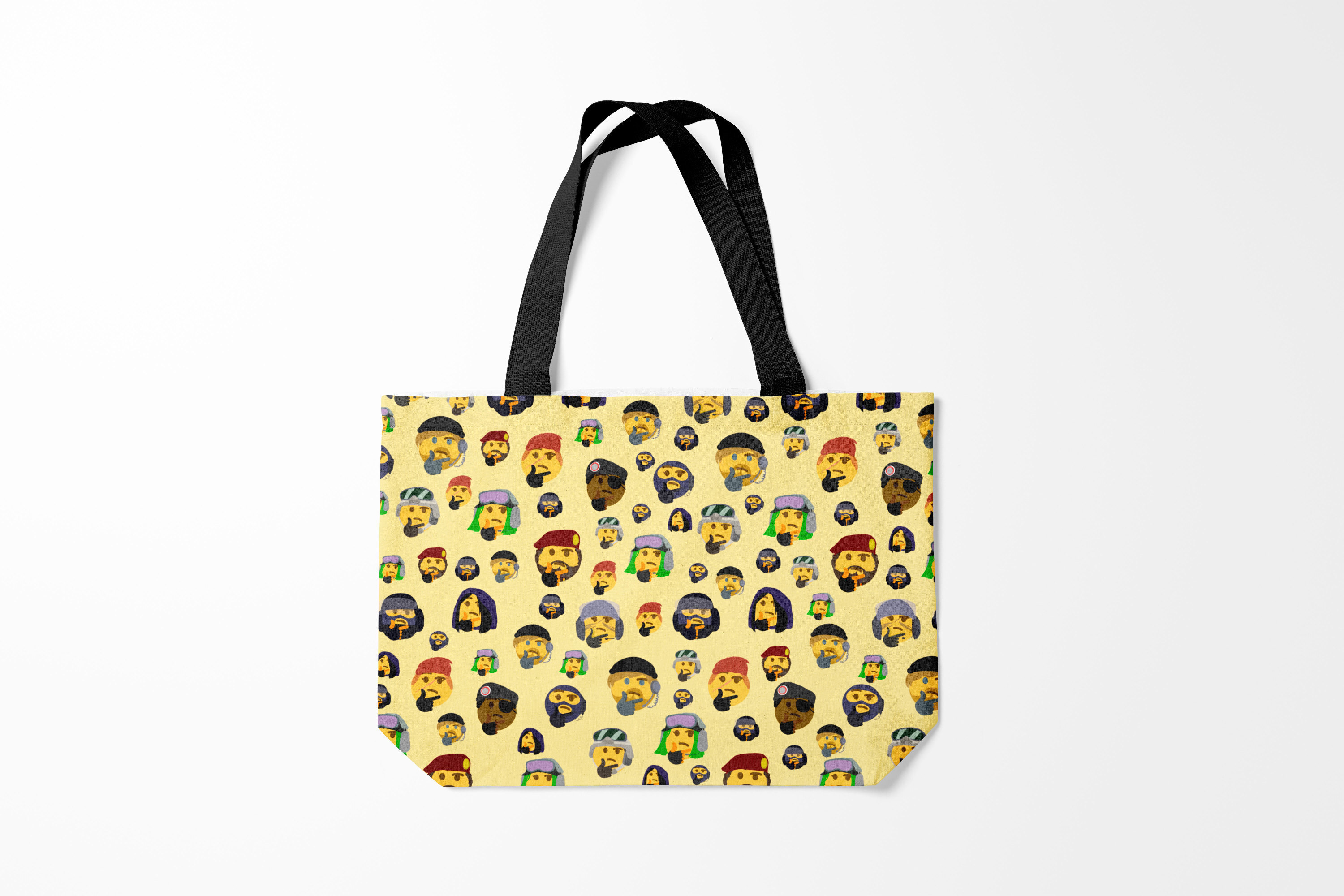 

Сумка шoппер унисекс Burnettie Thinking emoji skins, бежевый, Thinking emoji skins