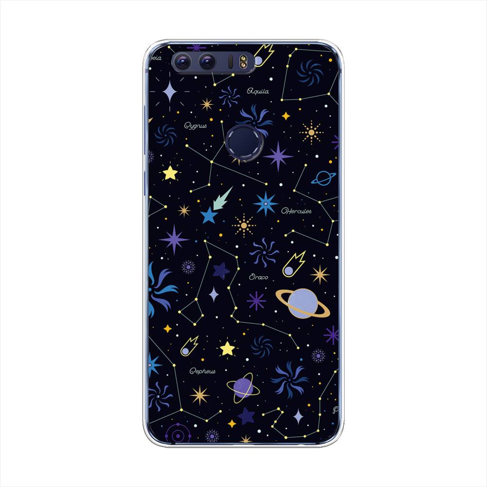 

Чехол на Honor 8 "Цветной космос", Желтый, 60950-2