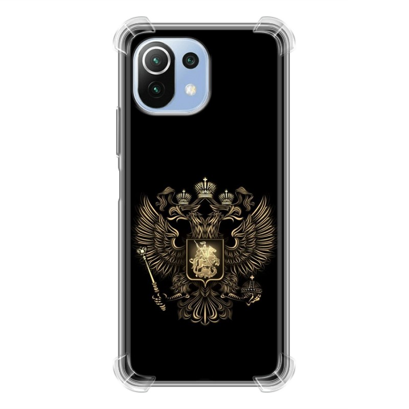 

Дизайнерский силиконовый чехол для Xiaomi Mi 11 Lite/11 Lite 5G NE герб России золотой