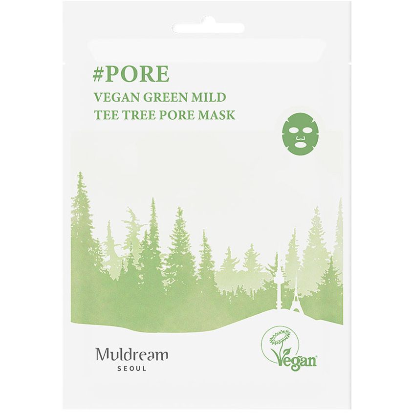 Тканевая маска для лица Muldream Vegan Green Mild All In One Mask 25 мл