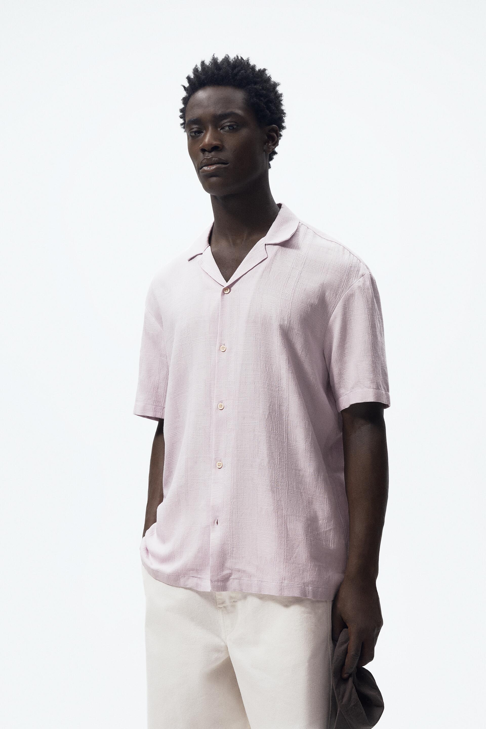 

Рубашка мужская ZARA 03717157 фиолетовая S (доставка из-за рубежа), 03717157