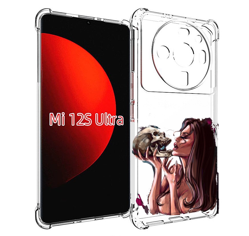 

Чехол MyPads девушка-модель-с-черепом для Xiaomi 12S Ultra, Прозрачный, Tocco