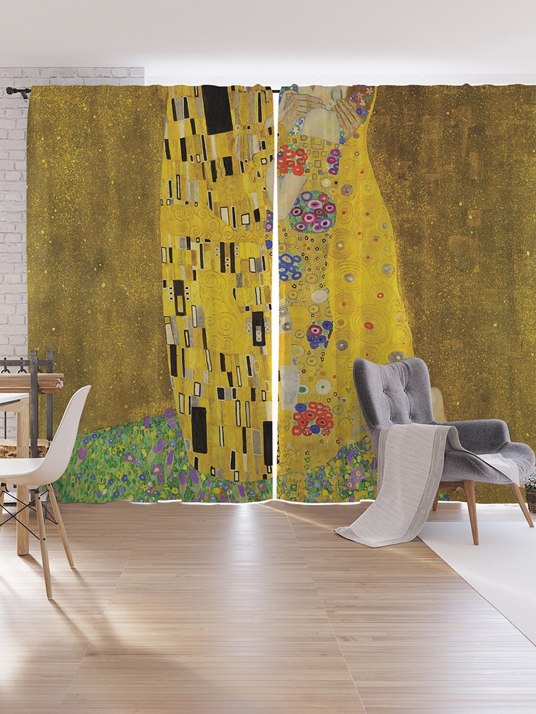 

Шторы под лён JoyArty "Густав Климт Поцелуй", серия Oxford DeLux, 340х265 см, Густав Климт Поцелуй