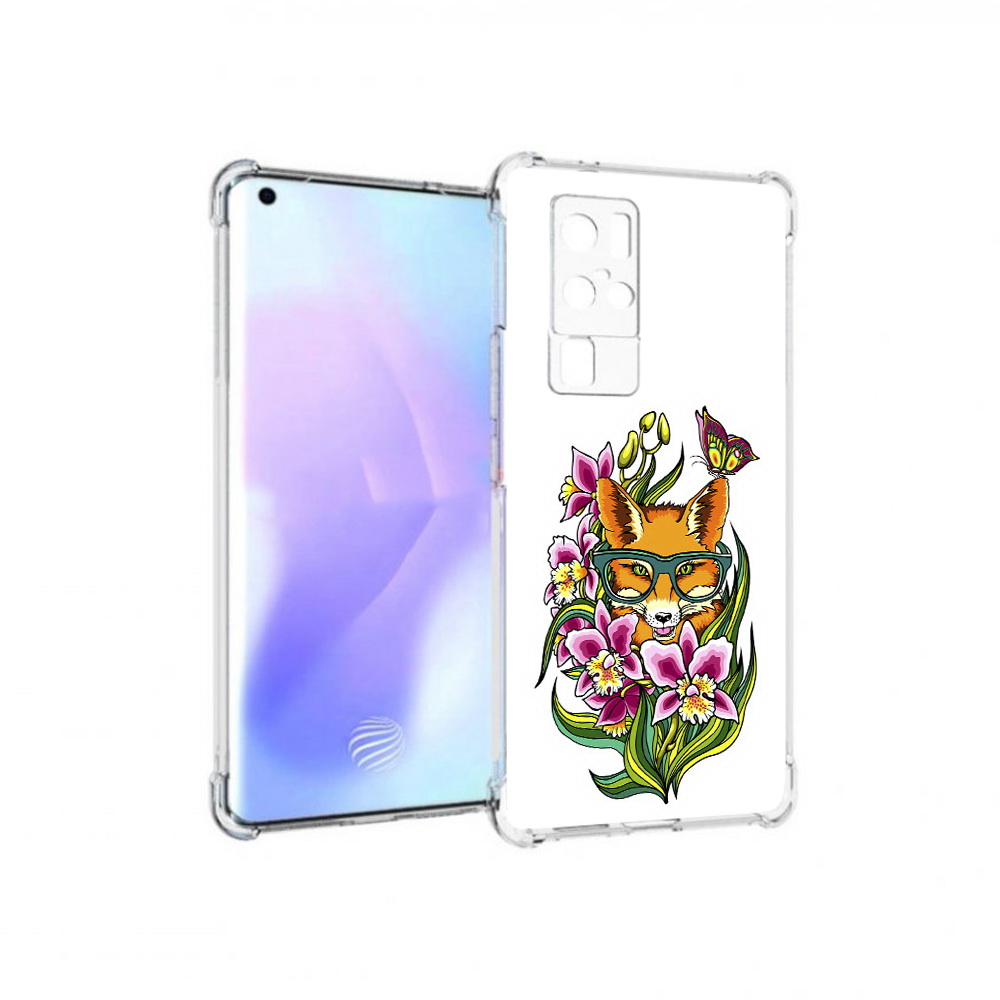 

Чехол MyPads Tocco для Vivo X50 Pro Лиса в цветах (PT226970.404.108), Прозрачный, Tocco