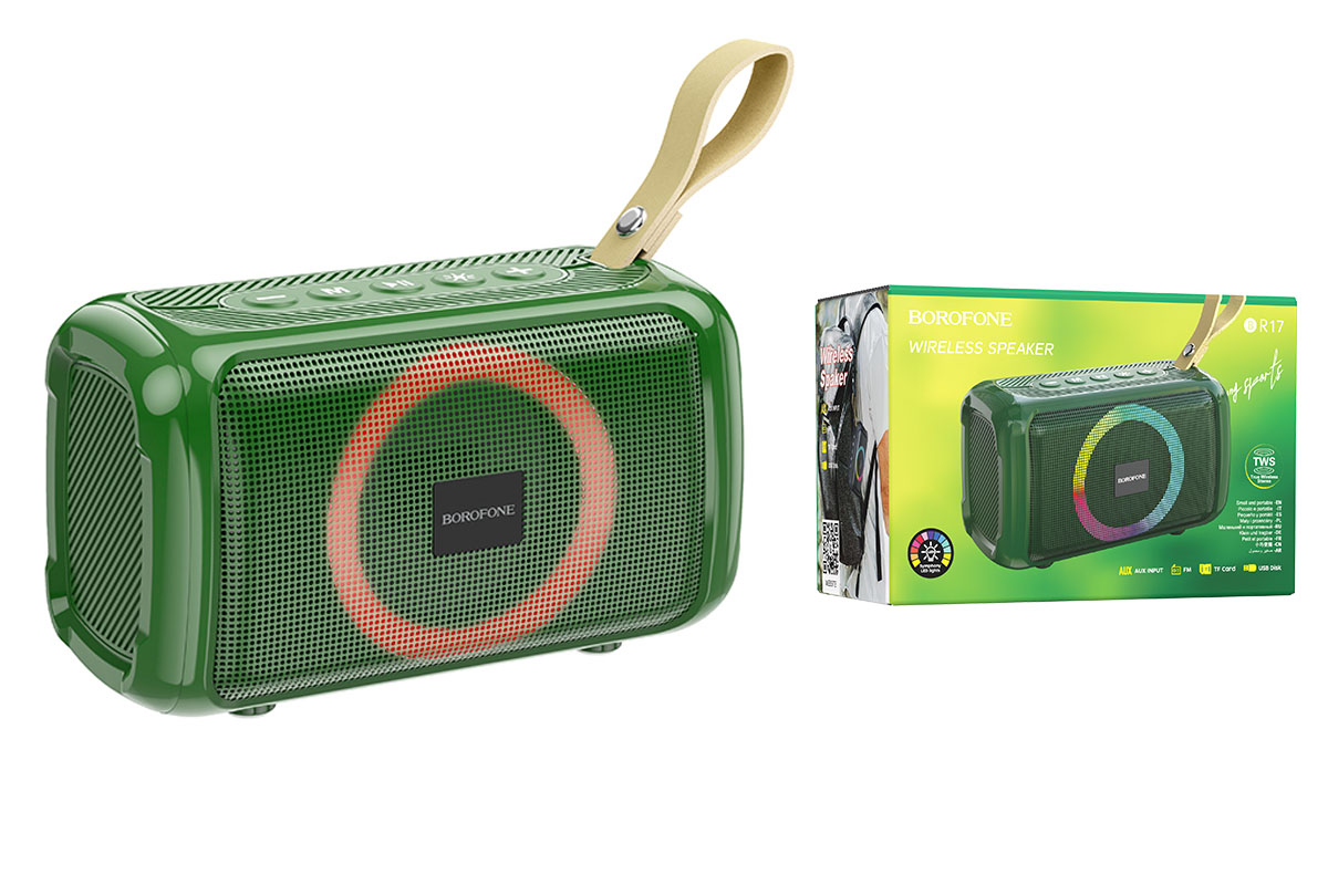 фото Колонка borofone br17 cool sports bt speaker портативная bluetooth 1200 мач зеленая