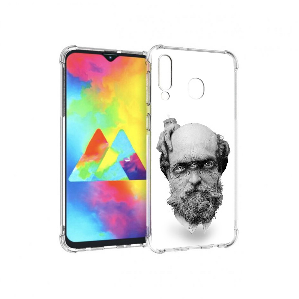 

Чехол MyPads Tocco для Samsung Galaxy M30 страшный бородатый мужчина абстракция, Прозрачный, Tocco