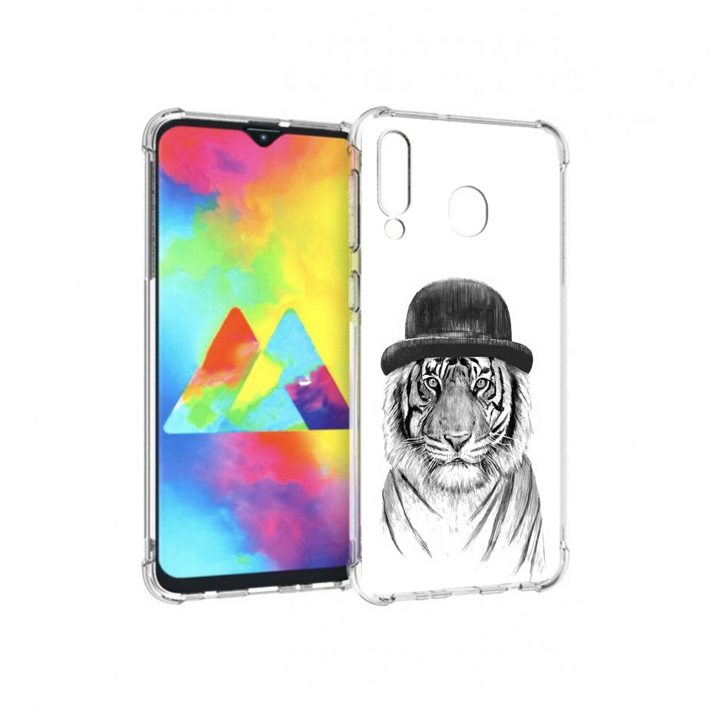 

Чехол MyPads Tocco для Samsung Galaxy M30 тигр британец (PT138437.525.641), Прозрачный, Tocco