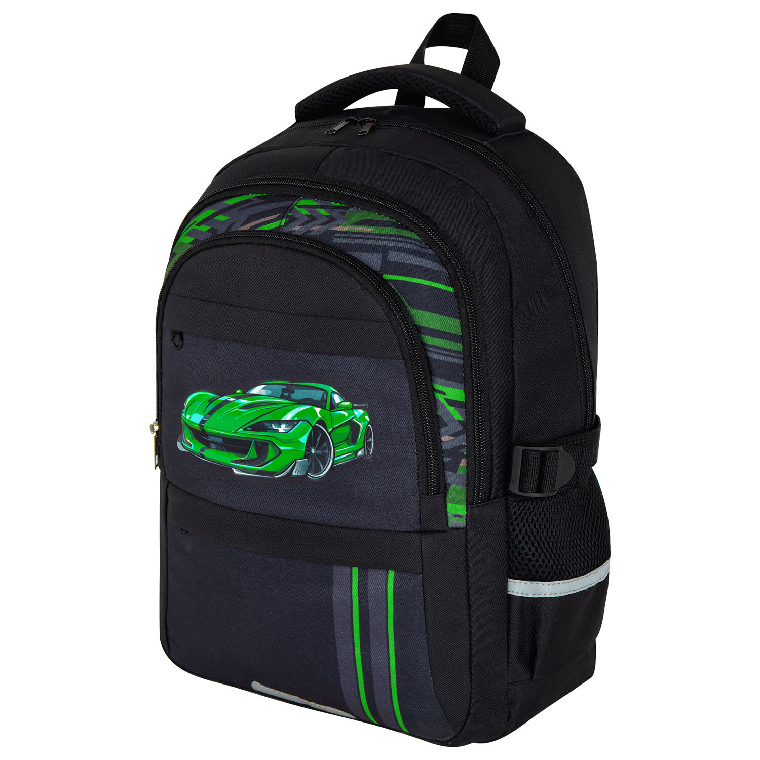 Рюкзак школьный Brauberg Vibe Green car 272088 для мальчика в школу для подростков brauberg рюкзак сити формат