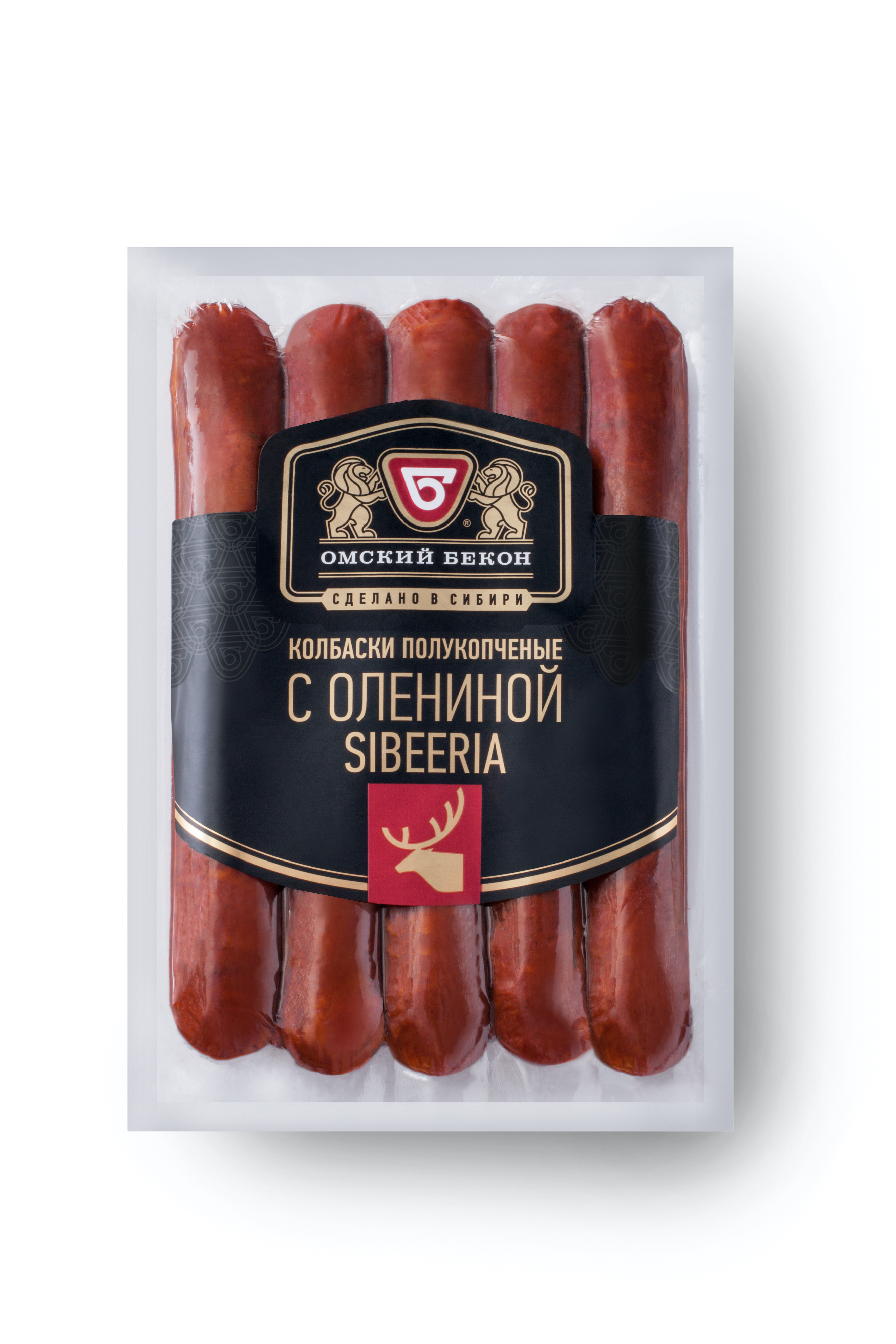

Колбаски Омский бекон Sibeeria с олениной полукопченые 260 г