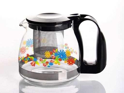 Заварочный чайник GLORIA 700мл Жаропрочное стекло, деколь метал. фильтрм 4131