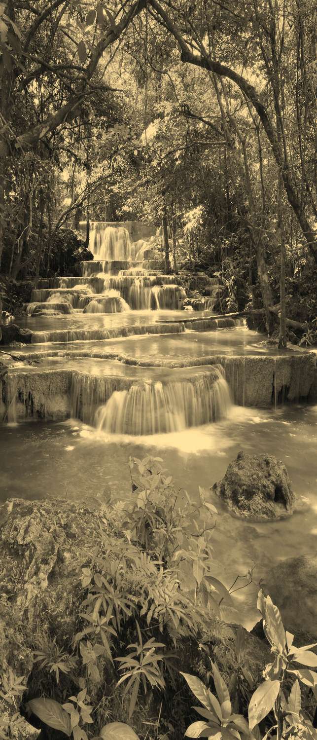 фото Самоклеющиеся фотообои "таиланд, парк, водопад", 90x210 см, эффект сепия фотообои.рф