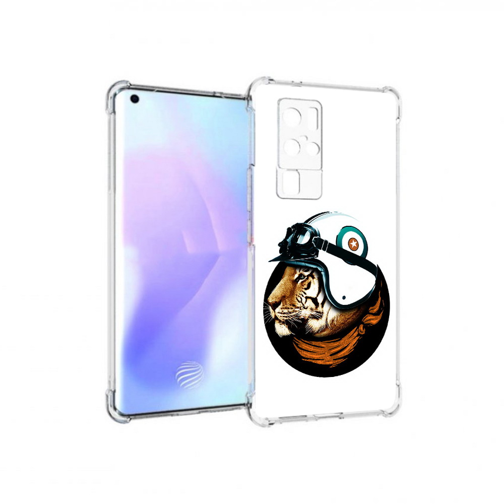 

Чехол MyPads Tocco для Vivo X50 Pro Тигр в шлеме (PT226970.404.171), Прозрачный, Tocco