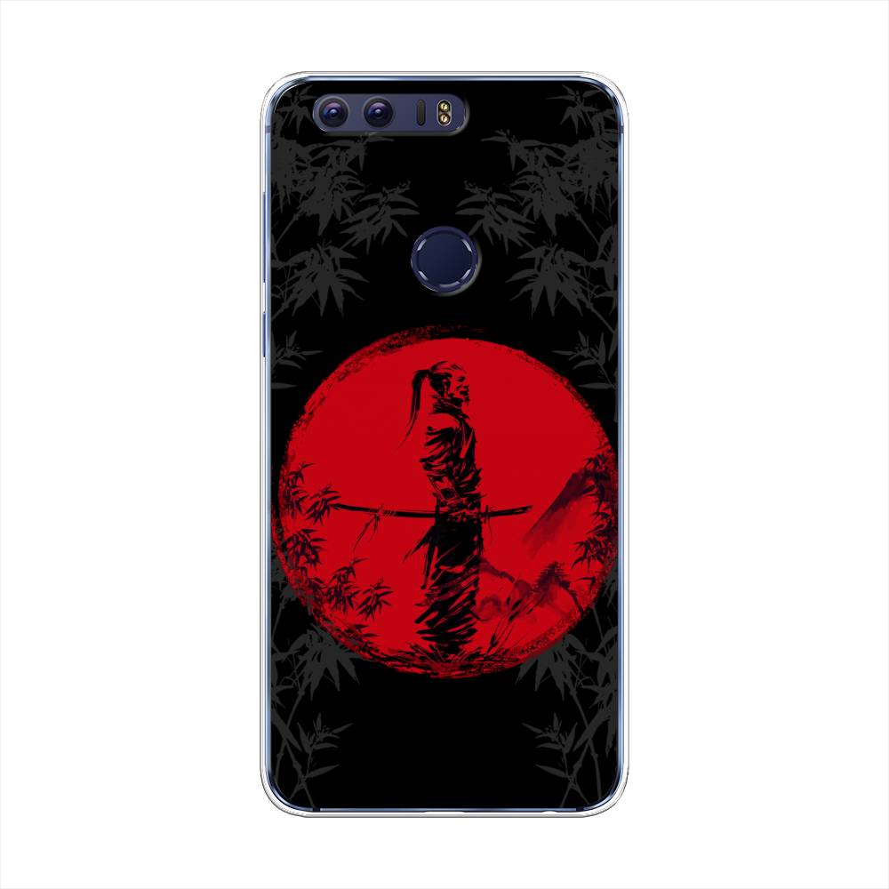 

Чехол на Honor 8 "Самурай на красном фоне", Черный;красный;серый, 60950-4
