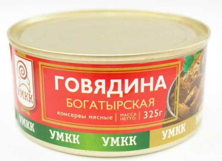 

Говядина тушеная УМКК Богатырская 325 г