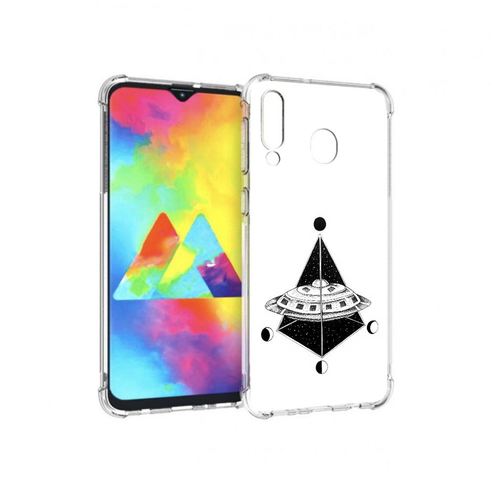 

Чехол MyPads Tocco для Samsung Galaxy M30 черно белая летающая тарелка (PT138437.525.679), Прозрачный, Tocco