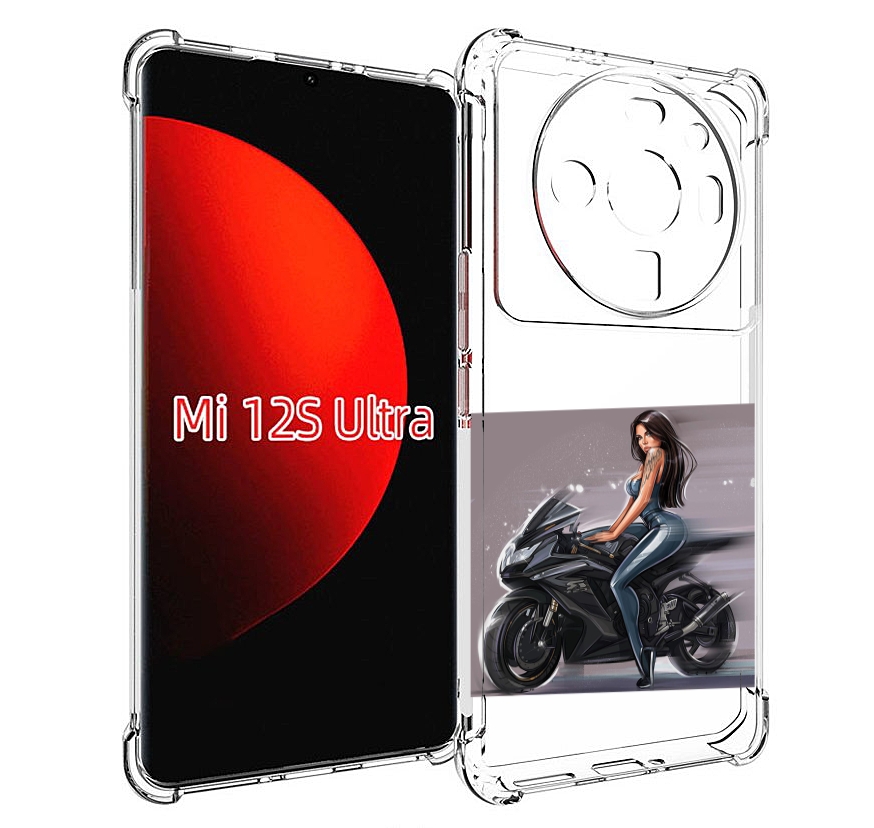 Чехол MyPads девушка-на-мотоцикле для Xiaomi 12S Ultra