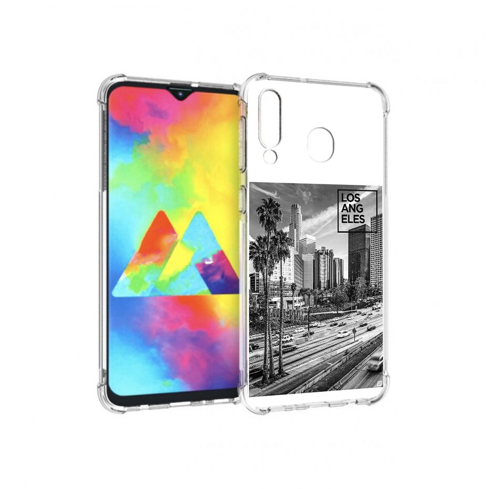 

Чехол MyPads Tocco для Samsung Galaxy M30 черно белый лос анджелес (PT138437.525.685), Прозрачный, Tocco