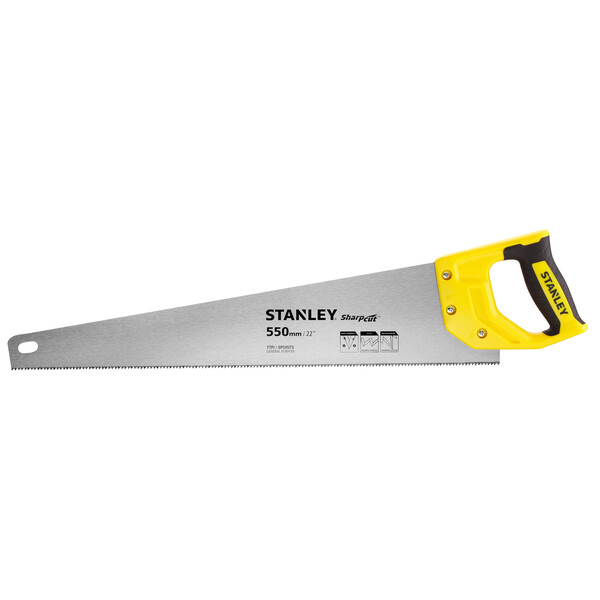 Ножовка Stanley STHT20368-1 SHARPCUT 550mm 7TPI ножовка armero a533 450 450мм 7tpi с 3d заточкой с тефлоновым покрытием