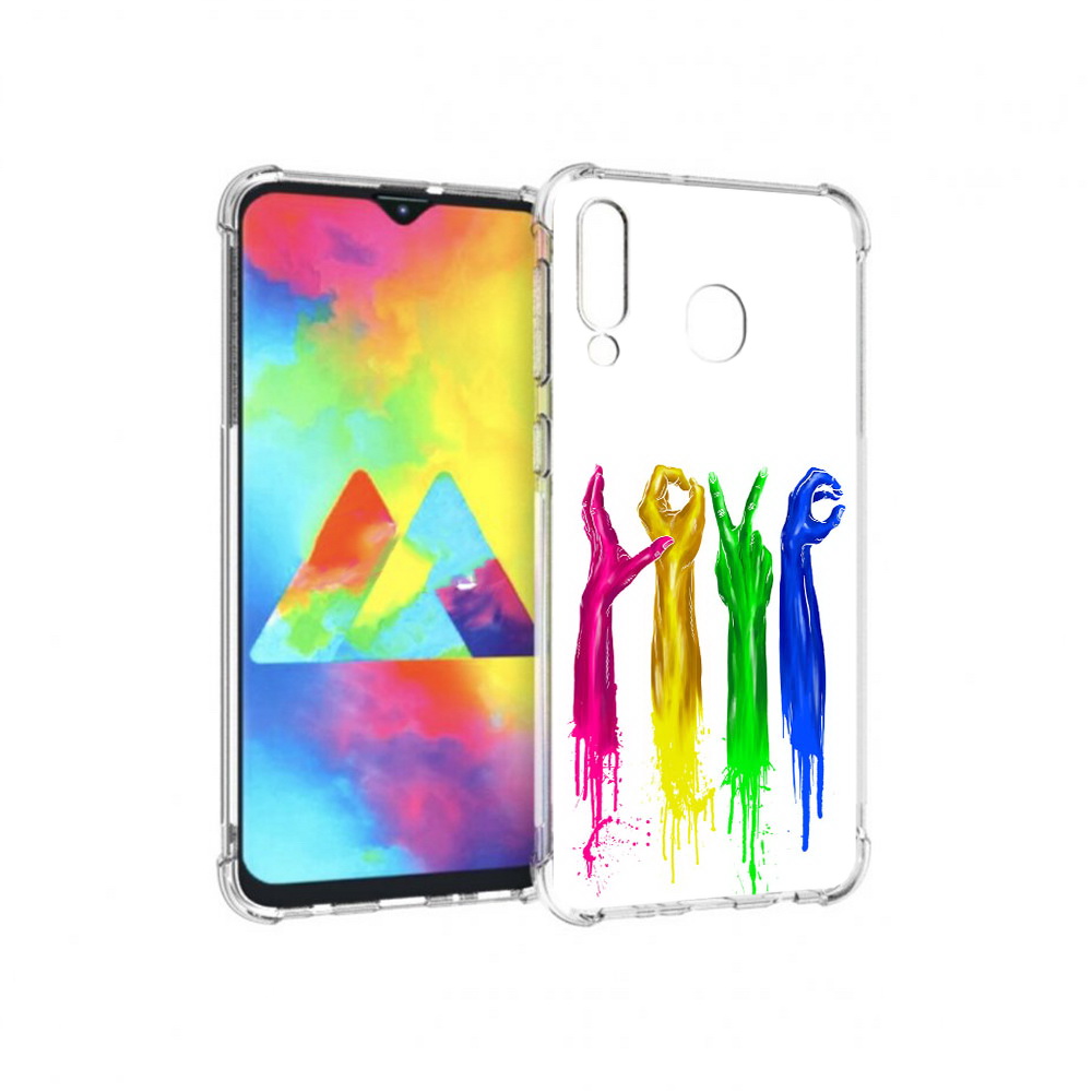 

Чехол MyPads Tocco для Samsung Galaxy M30 яркие руки love (PT138437.525.707), Прозрачный, Tocco
