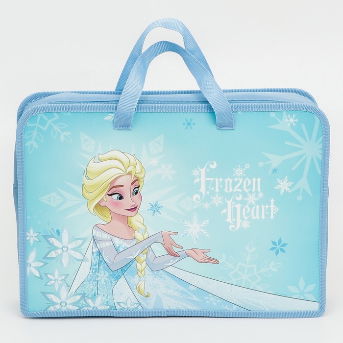 

Папка Disney с ручками пластик А4 80мм 330*240 ПТ 14-4 Frozen Холодное сердце, Голубой