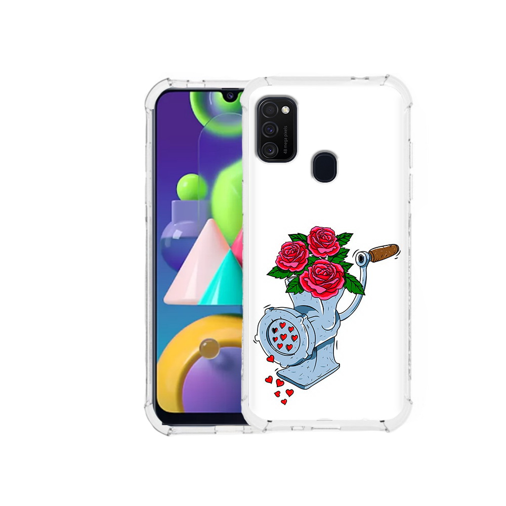 Чехол MyPads Tocco для Samsung Galaxy M21 Цветочные сердца (PT147110.591.199)