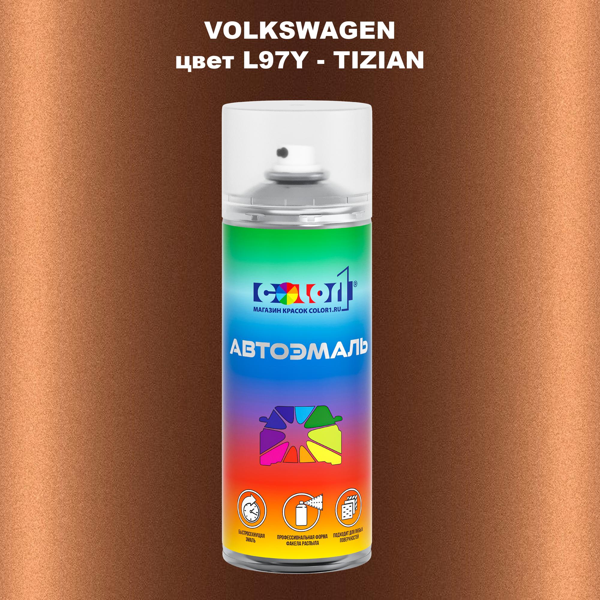 

Аэрозольная краска COLOR1 для VOLKSWAGEN, цвет L97Y - TIZIAN, Прозрачный